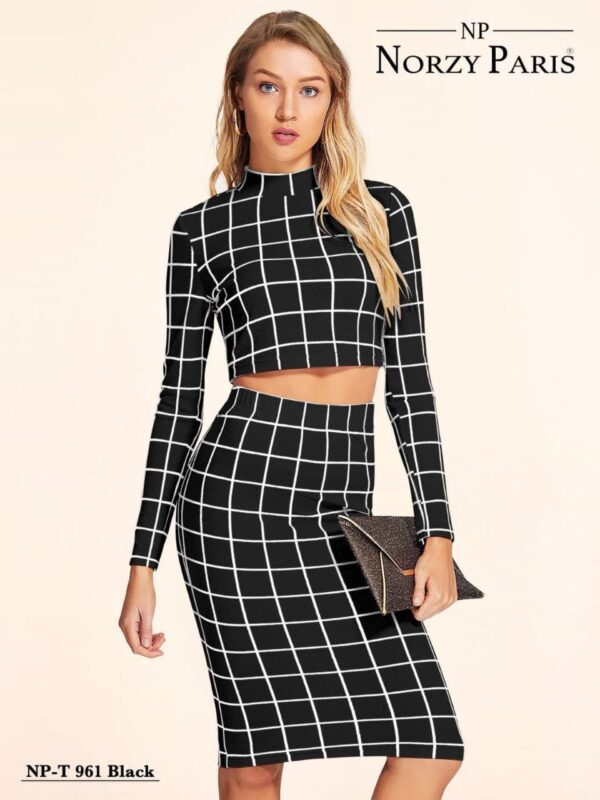 NP-T 961 – Norzy Paris Women's Black Checkered Co-Ord Set